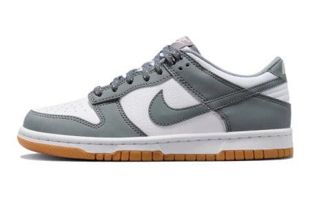 NIKE Dunk Детские Скейтбординги Низкие Топы Серый Белый Kids