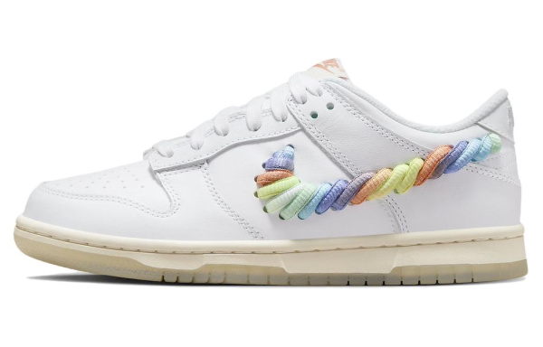 NIKE Dunk Детские Скейтбординги Низкие Белые Унисекс