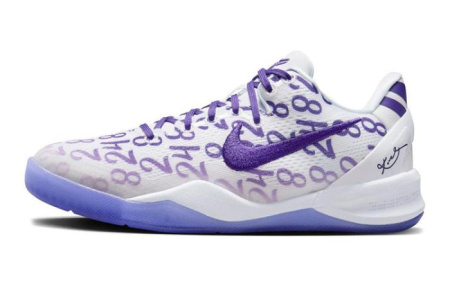 NIKE Kobe 8 Детские баскетбольные кроссовки Низкие Белые Фиолетовые Унисекс