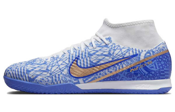 Nike Zoom Mercurial Superfly 9 IC IN Для помещений Противоскользящие Легкие Амортизирующие Футбольные бутсы Мужские Синие Белые