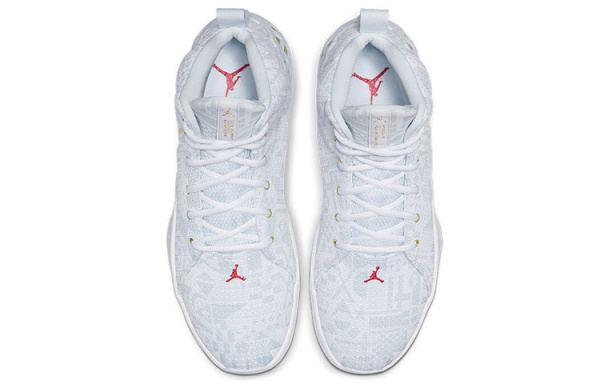 Jordan Jumpman Diamond MID Дышащий и Легкий MID Баскетбольные кроссовки Мужские Белый Золото