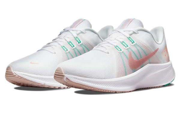 Nike Quest 4 Дышащий Поддерживающий и Легкий Низкий Топ Повседневные Беговые Кроссовки Женские Белый Зеленый Розовый