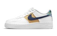 Nike Air Force 1 Low '07 LV8 White Blue Void Metallic Gold GS