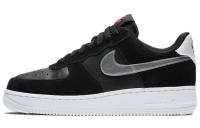 Nike Air Force 1 Low Black Pink Blast Metallic Silver Women's