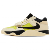 Travis Scott X Jordan Jumpman Jack TR Anti Slip Wear Resistant Mid Top Vintage Basketball Shoes Men's Beige Black