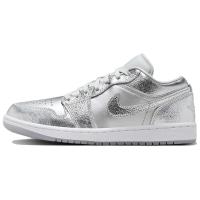 Jordan Air Jordan 1 Винтажные баскетбольные кроссовки Low Топ Серебристо-белый Женские