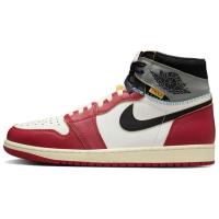 Jordan Air Jordan 1 Винтажные баскетбольные кроссовки Высокие Белые Красные Серые Унисекс