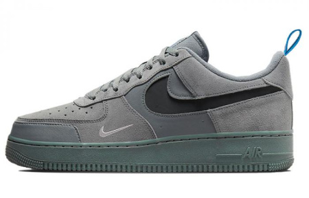 Nike Air Force 1 Low Cut Out Swoosh Grey