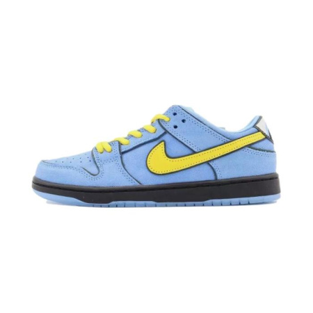 NIKE Dunk SB Детские Скейтбординги Низкие Кроссовки Синий/Желтый Для Детей