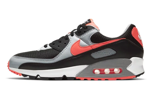 Nike Air Max 90 Black Radiant Red Wolf Grey