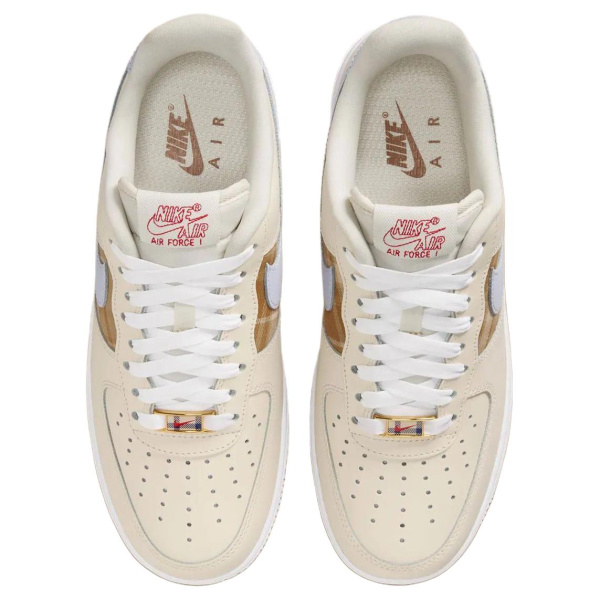 Nike Air Force 1 Устойчивые к истиранию Низкие Кроссовки для скейтбординга Женские Бежево-коричневые