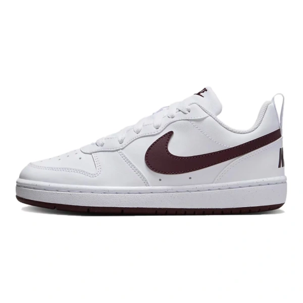 Nike Court Borough Anti Slip Wear Resistant Low Top Kids' Skateboarding Shoes White Coffee Teenagers