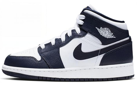 Jordan 1 Mid White Metallic Gold Obsidian GS