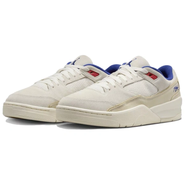 Jordan Anti Slip Wear Resistant Low Top Vintage Basketball Shoes Unisex White Brown