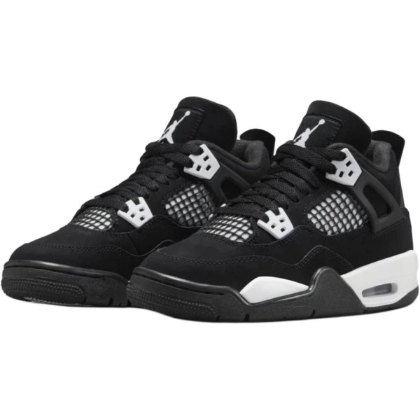 Jordan Air Джордан 4 Детские баскетбольные кроссовки MID Топ Черный Унисекс