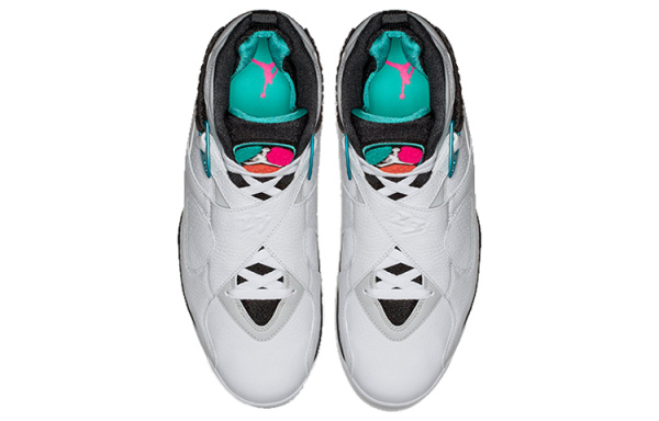 Jordan Air Jordan 8 Retro South Beach High Top Vintage Баскетбольные Кроссовки Мужские Серые