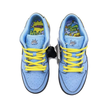 NIKE Dunk SB Детские Скейтбординги Низкие Кроссовки Синий/Желтый Для Детей