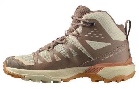 SALOMON X ULTRA 360 Anti Slip Wear Resistant High Top Outdoor Shoes Women's Beige Brown