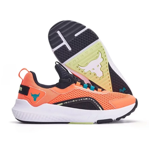 Under Armour Project Rock BSR 3 Slip Resistant Cushioning Breathable Low Top Kids' Running Shoes Orange Kids'