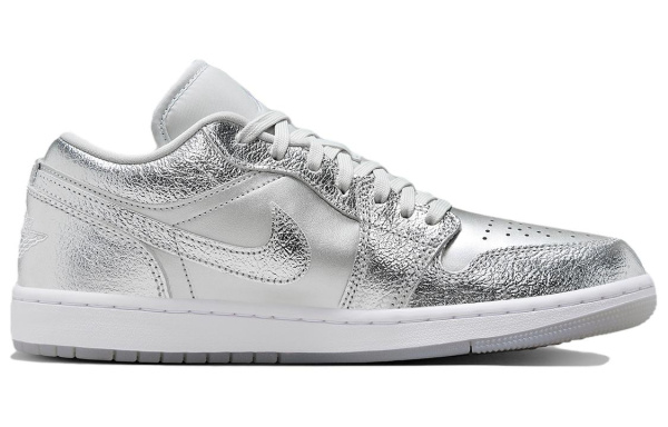 Jordan Air Jordan 1 Винтажные баскетбольные кроссовки Low Топ Серебристо-белый Женские