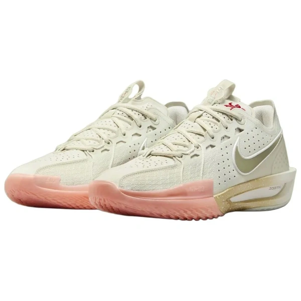Nike Anti Slip Wear Resistant Low Top Basketball Shoes Men's White Green