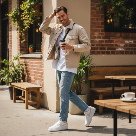 Nike Air FORCE 1 Low Топ Скейтборд Кроссовки Мужские Бежевые Белые