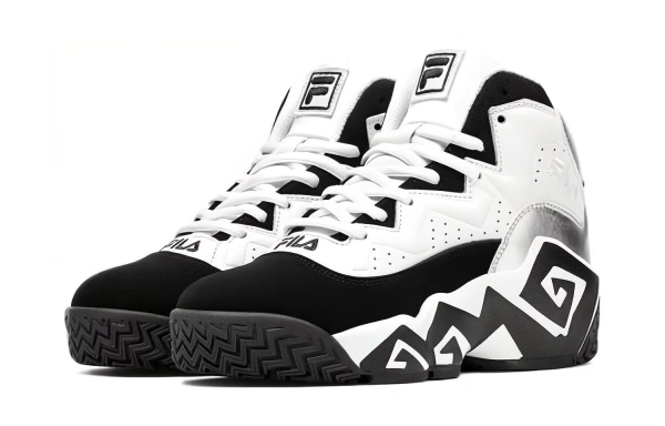 FILA KIDS Cushioning Wear-Resistant Mid-Top Children's Basketball Shoes Black White Kids'