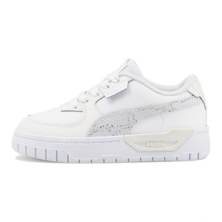 PUMA Cali Series Durable Breathable Low Top Skateboard Shoes White Gray Kids'