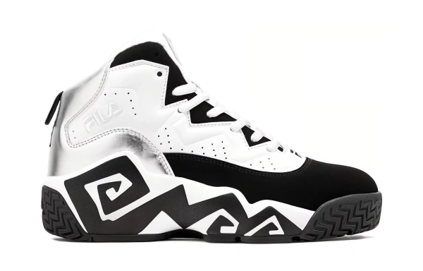 FILA KIDS Cushioning Wear-Resistant Mid-Top Children's Basketball Shoes Black White Kids'
