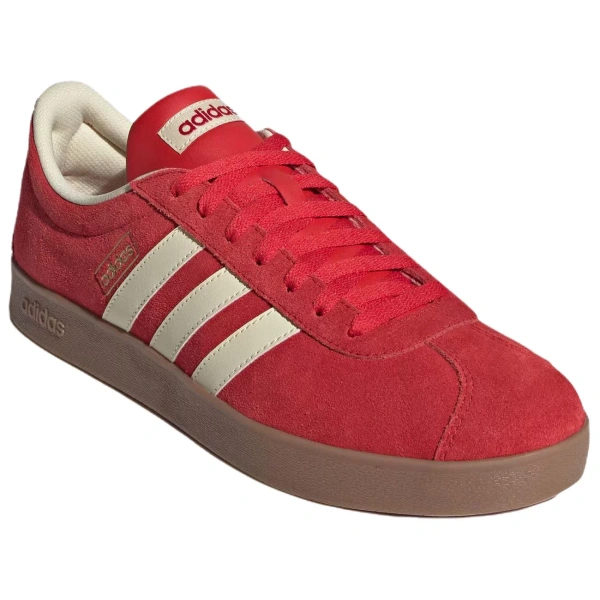 Adidas Vl Court Classic Anti Slip Wear Resistant Low Top Skateboard Shoes Unisex Red