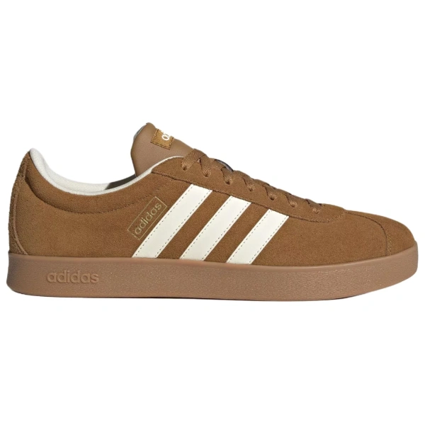 Adidas Vl Court Classic Anti Slip Wear Resistant Low Top Skateboard Shoes Unisex Brown