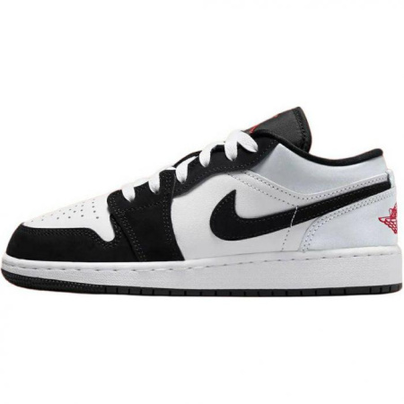 Jordan Air Jordan 1 Anti Slip Wear Resistant Low Top Children's Basketball Shoes Black White Teenagers