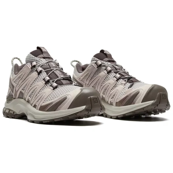 SALOMON XA PRO 3D Low Top Hiking Shoes Unisex Silver Gray Cloud Iron Gray Tranquil Purple