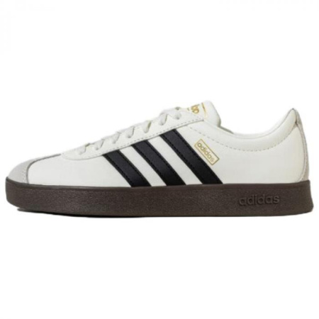Adidas Vl Court Classic Anti Slip Wear Resistant Low Top Skateboard Shoes Unisex White
