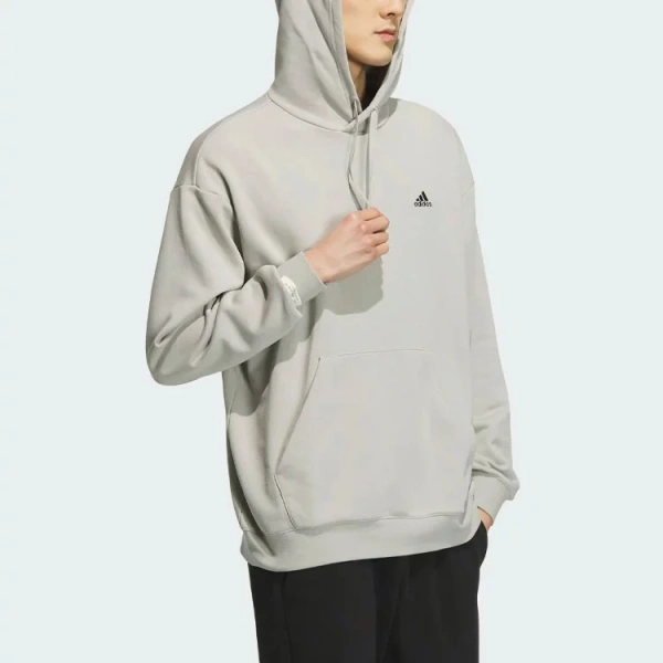 Adidas Logo Sweat Hoodie Sweatshirt Unisex Metal Gray