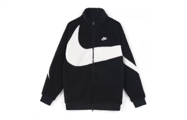 Nike Big Swoosh Reversible Boa Jacket Asia Sizing Black White