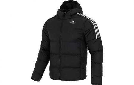 adidas Essentials Midweight Down Hooded Jacket Black