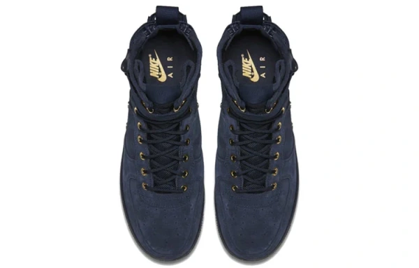 Nike Sf Air Force 1 Mid Obsidian Metallic Gold