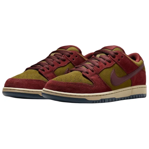 Nike Dunk SB Anti Slip Wear Resistant Low Top Skateboard Shoes Unisex Red Beige