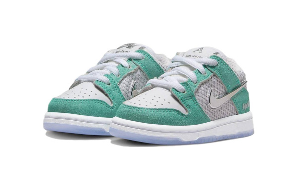 NIKE Dunk SB Детская обувь, низкие кеды, бело-зеленые, для малышей