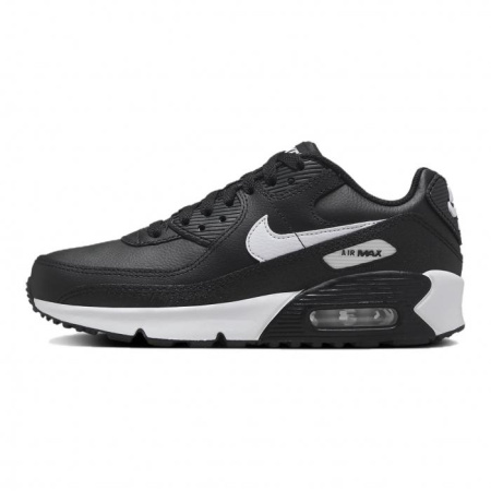Nike Air Max 90 Anti Slip Wear Resistant Low Top Kids' Running Shoes Black White Teenagers