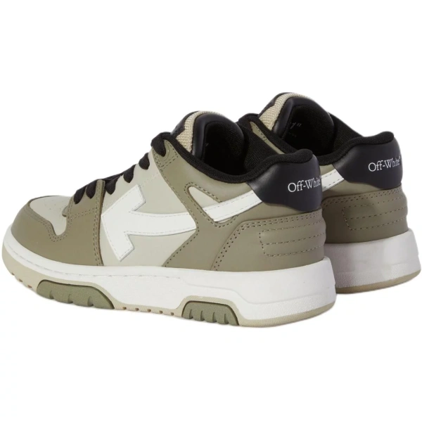 OFF WHITE Out Of Office Low Top Kids' Skateboarding Shoes Olive Green Kids'