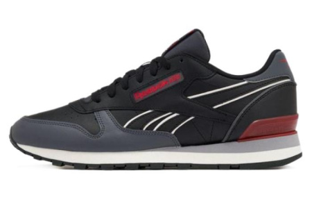 reebok Classic Leather Беговые кроссовки Низкие Черно-красные Унисекс