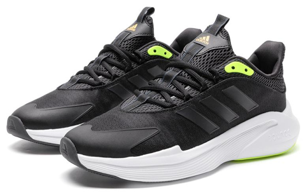 Adidas Sportswear Устойчивый к истиранию Дышащий Легкий MID Топ Тренировочные Беговые кроссовки Мужской Черный