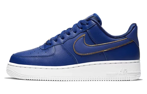 Nike Air Force 1 Low Blue Gold Swoosh Women's