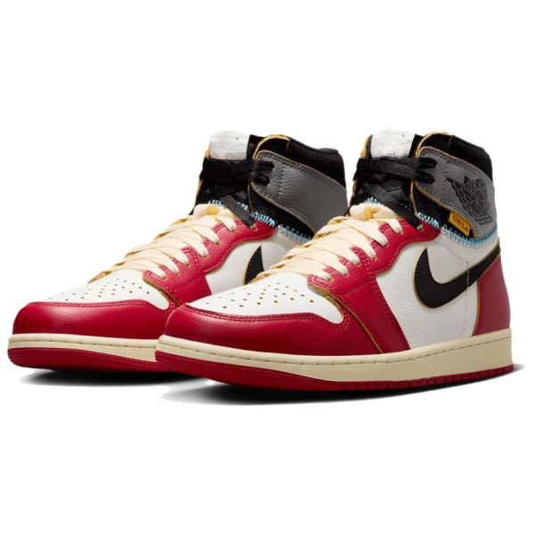 Jordan Air Jordan 1 Винтажные баскетбольные кроссовки Высокие Белые Красные Серые Унисекс