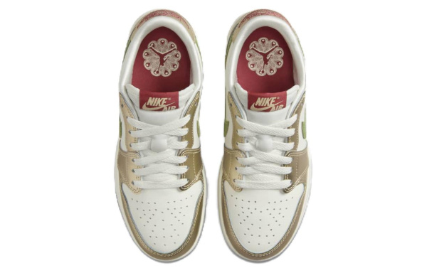 Jordan Air Jordan 1 Детские баскетбольные кроссовки Low Топ Белый Зеленый Унисекс