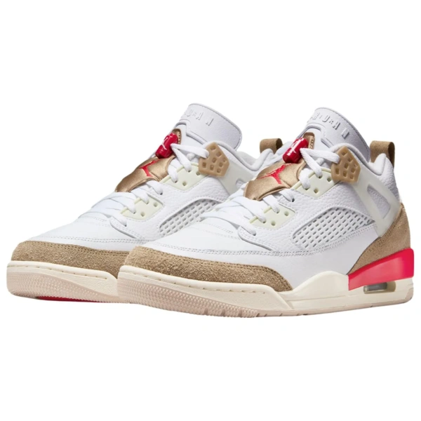 Jordan Spizike Anti Slip Wear Resistant Low Top Vintage Basketball Shoes Men's White Brown