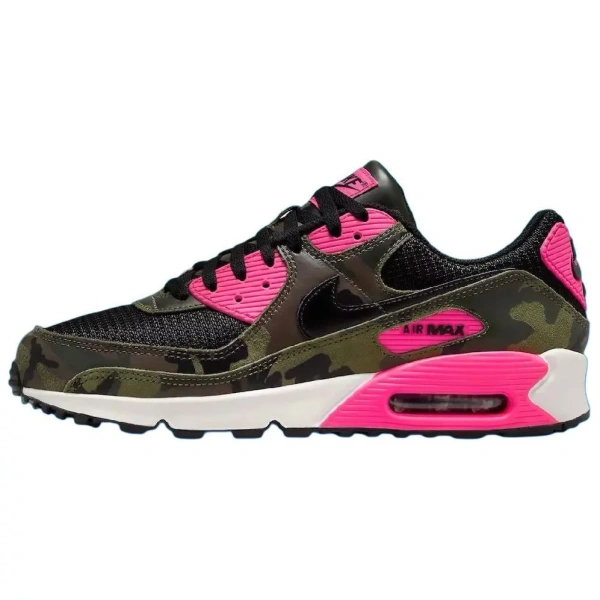 Nike Air Max 90 Anti Slip Wear Resistant Low Top Casual Running Shoes Unisex Black Brown Pink