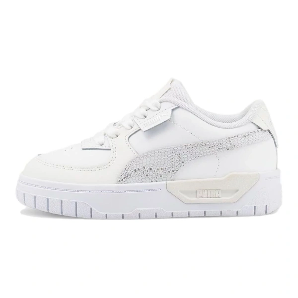 PUMA Cali Series Durable Breathable Low Top Skateboard Shoes White Gray Kids'